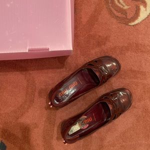 Vintage Miu Miu Kitten Heels Burgundy in original box size 36